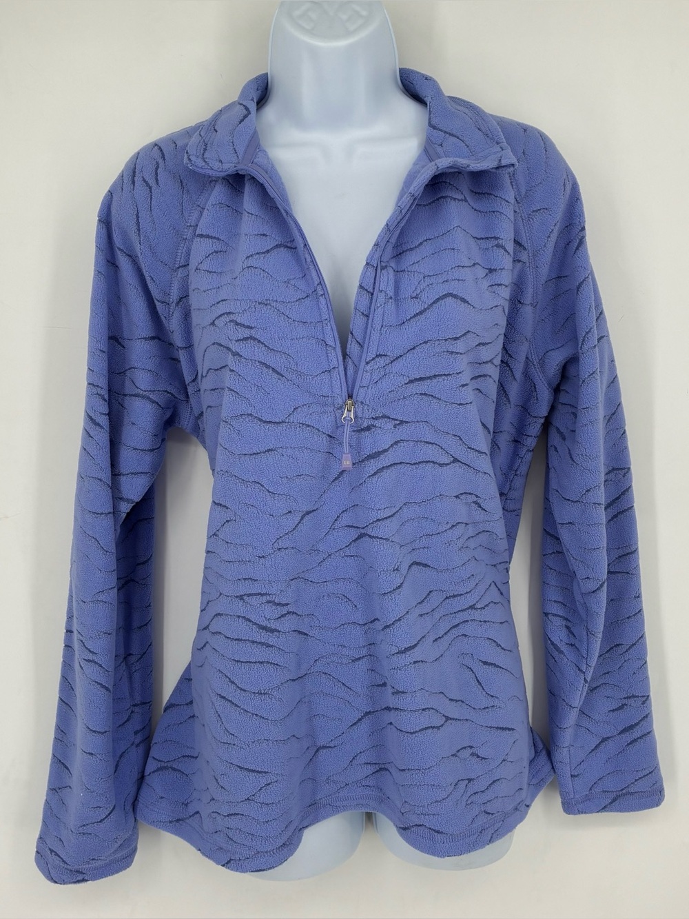Eddie Bauer Womens XL Purple Mountains Quarter Zip Fleece Sweater Hiking Outdoor